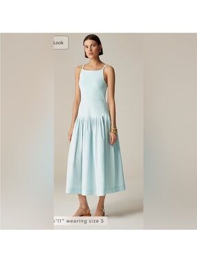 NWT J.Crew Pintuck Mixy Dress in Edgewater Women's Size Small
